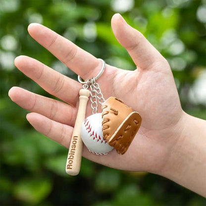 Personalised Mini Baseball Keychain