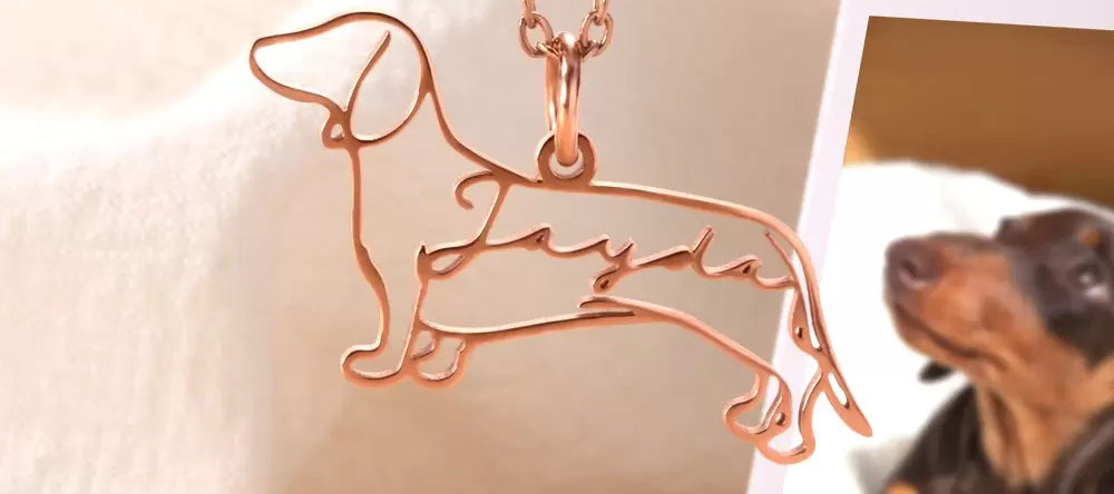 Keep Your Furry Friend Close to Your Heart with Our Custom Dog Silhouette Necklace