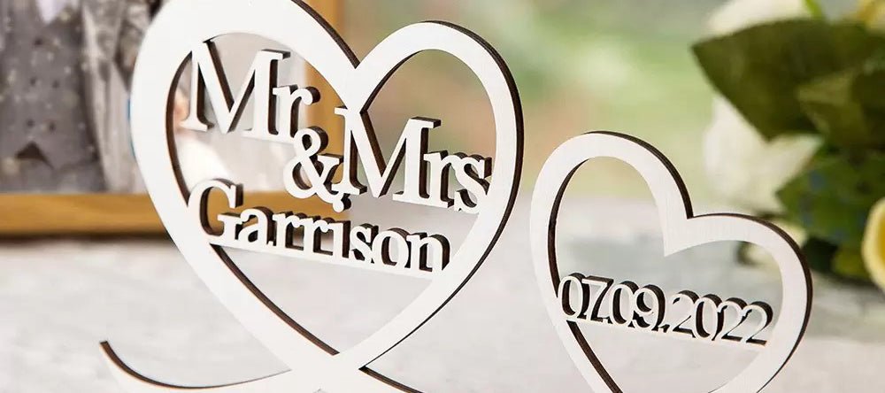 Make Your Wedding Day Extra Special with A Personalised Mr and Mrs Table Decoration - United Bracelets