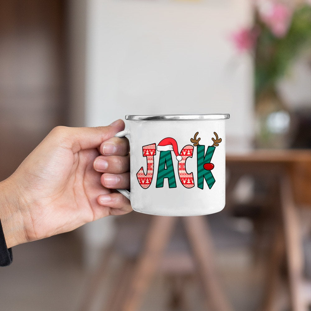 Personalised Enamel Christmas Mug