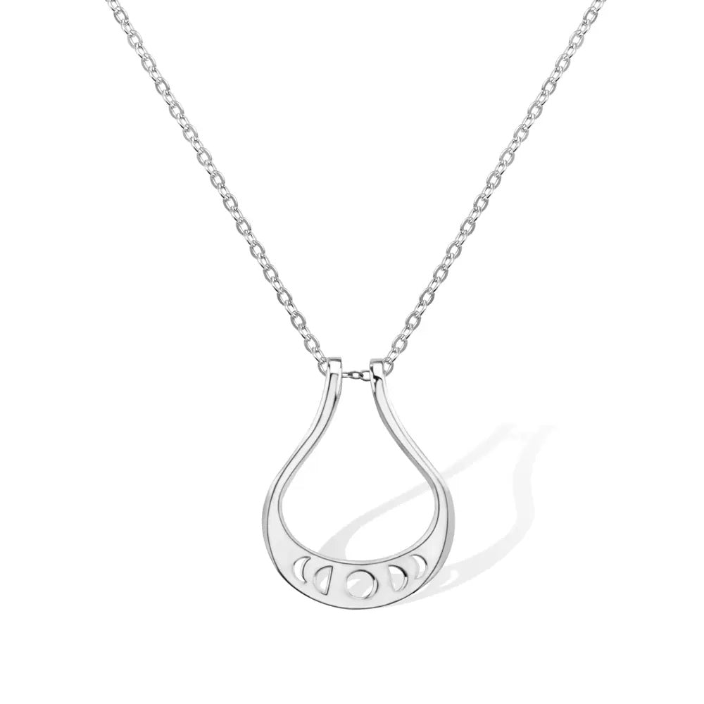 Moon Phases Ring Keeper Necklace
