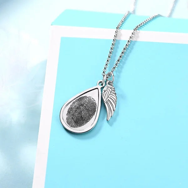 Fingerprint Angel Wing Necklace