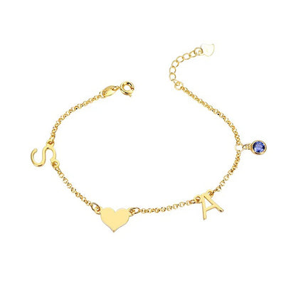 Birthstone Initial Anklet