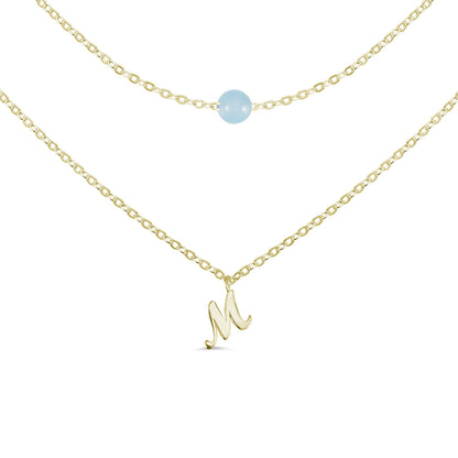 Moonstone Initial Name Necklace