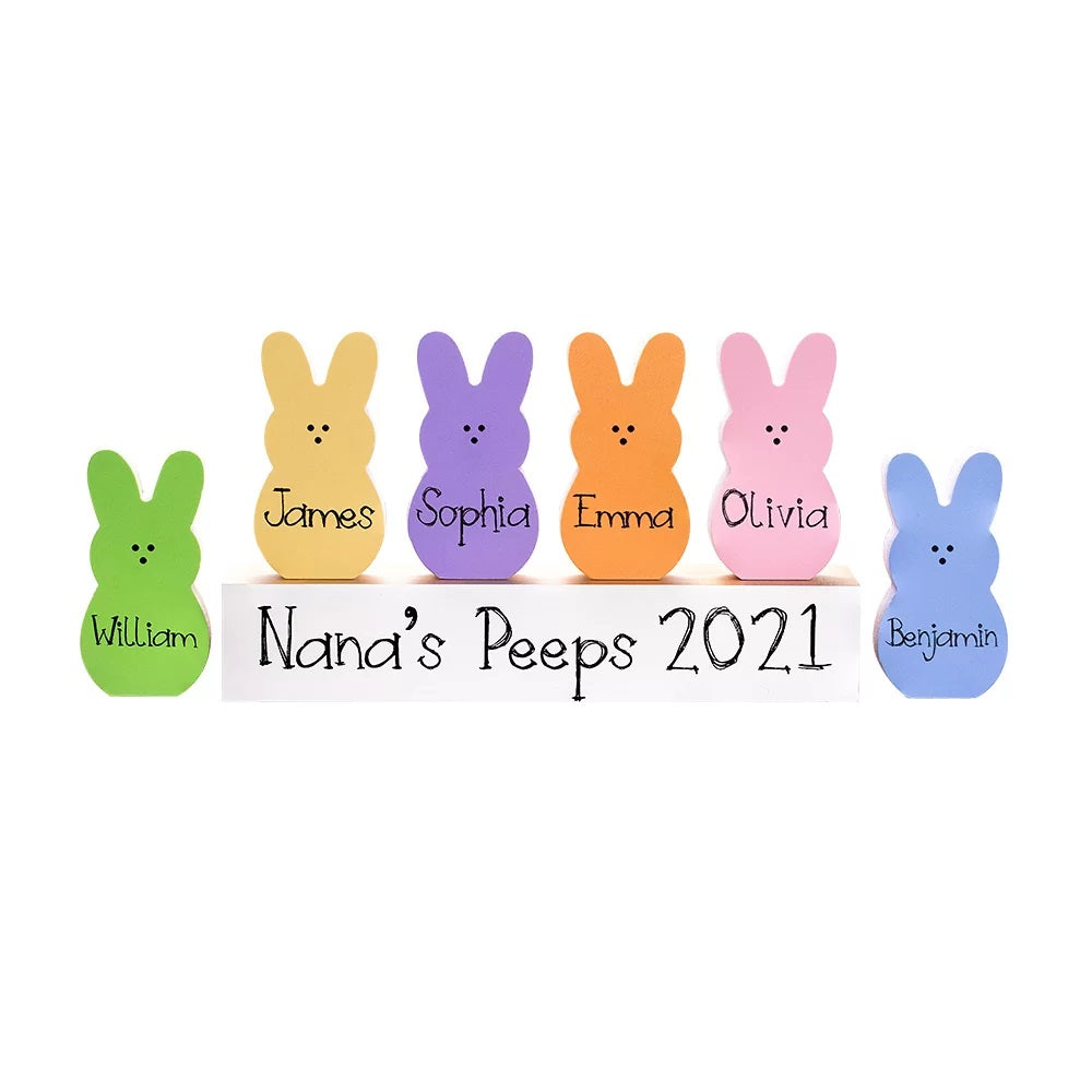 Personalised Easter Bunnies Block Set
