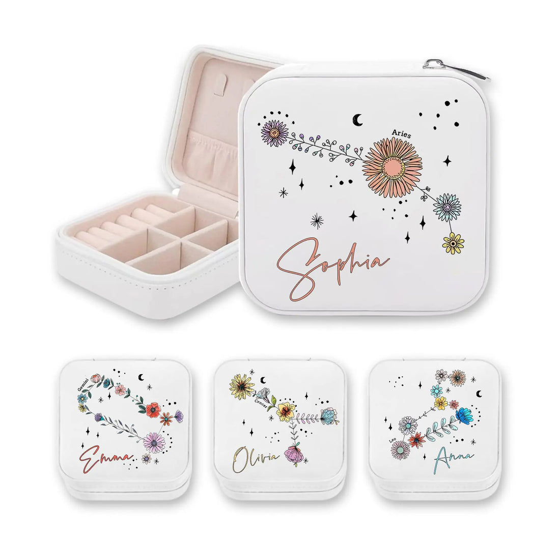 Zodiac Floral Constellation Jewellery Box