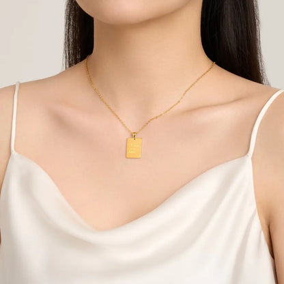 Engravable Rectangle Tag Pendant Necklace