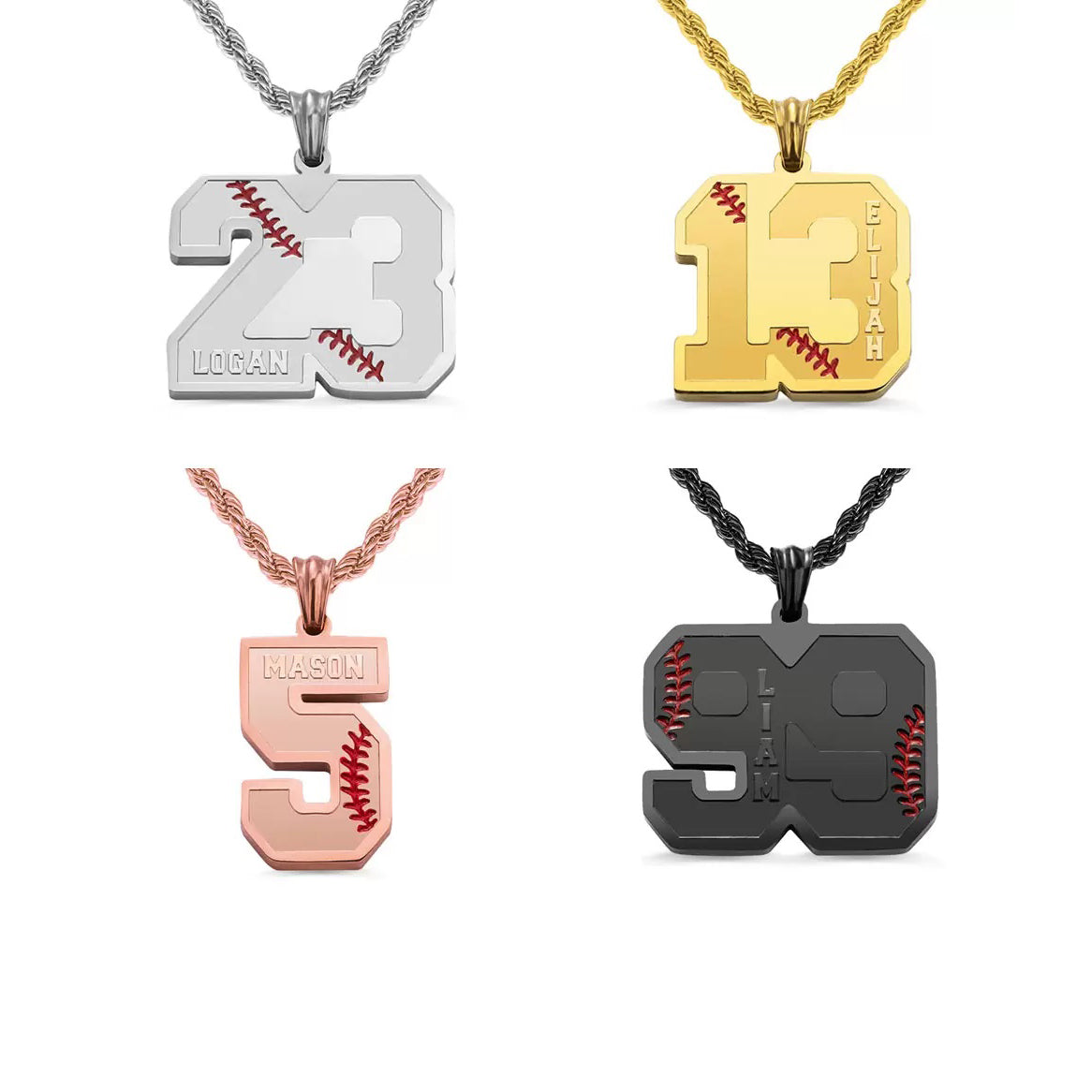 Custom Sports Number Necklace