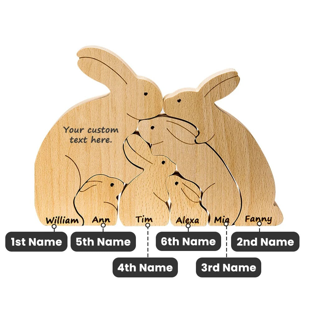 Wooden Rabbit Family Puzzle