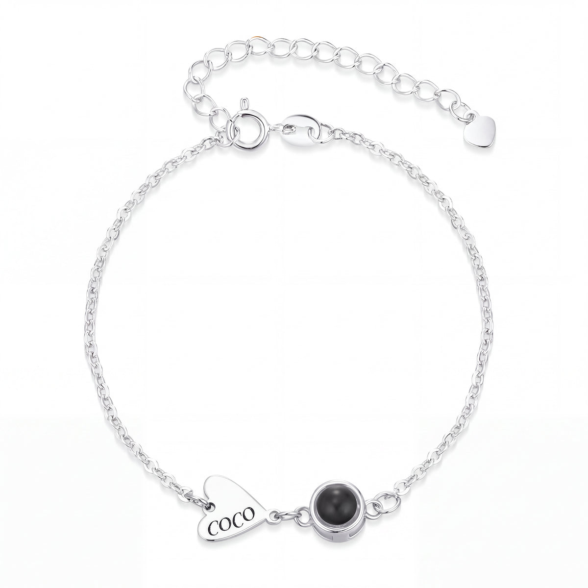Engraved Heart Projection Bracelet