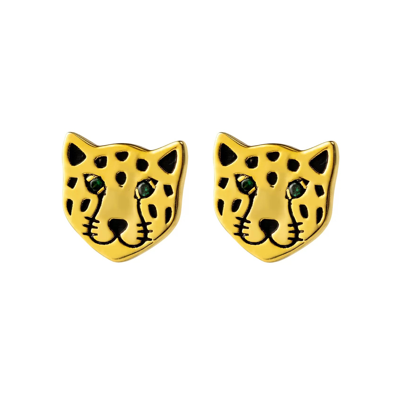 Leopard Face Stud Earrings