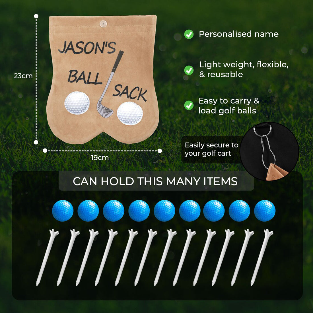 Personalised Golf Ball Sack
