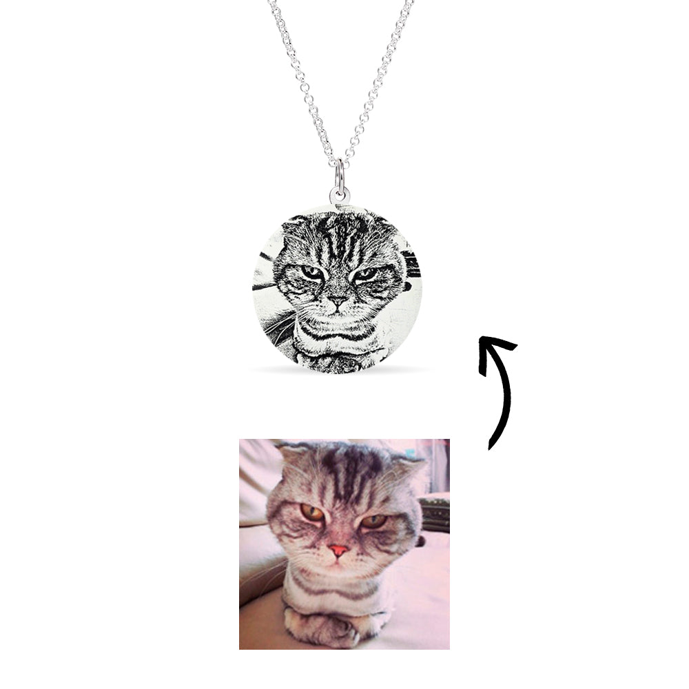 Photo Engraved Pet Disc Necklace