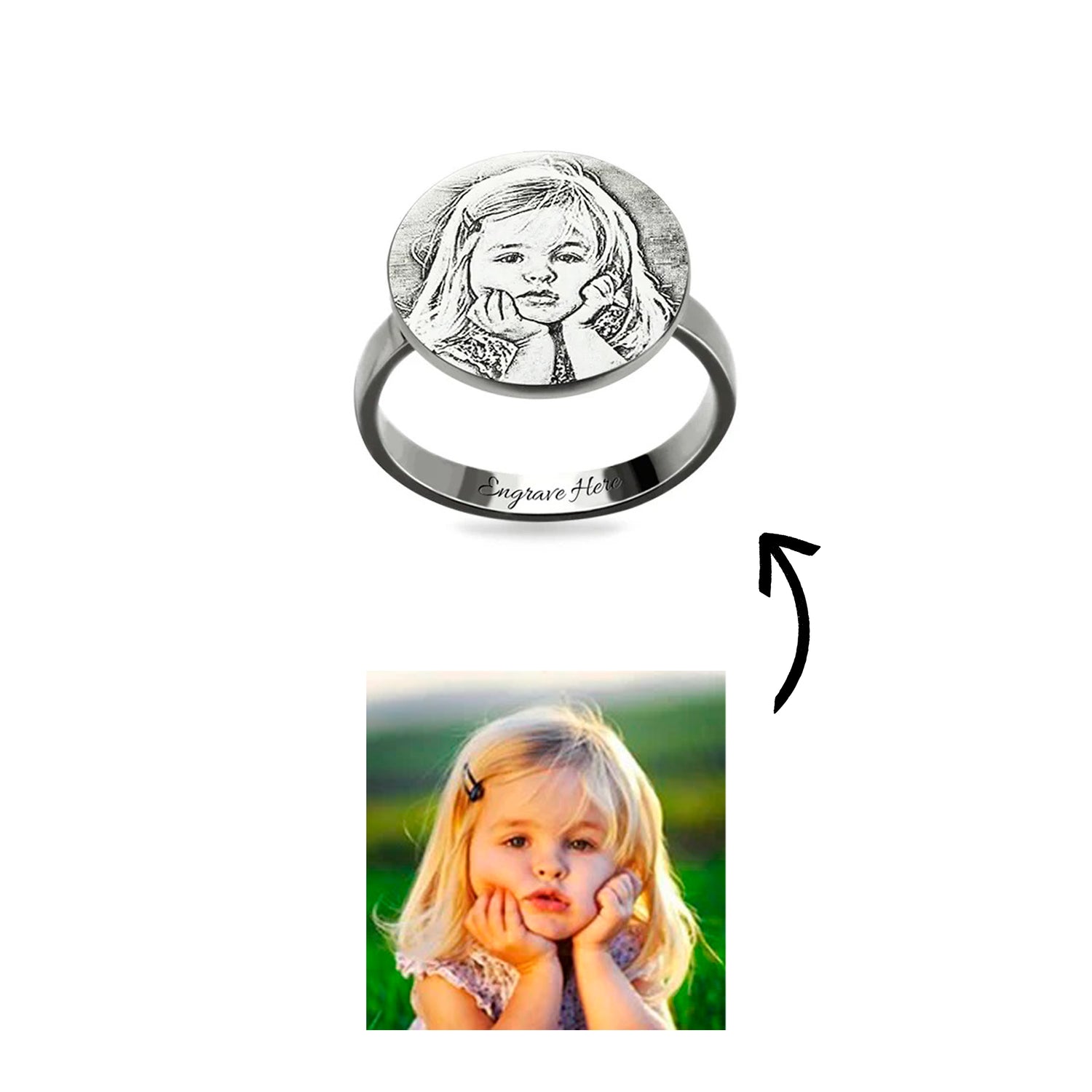 Photo Engraved Ring