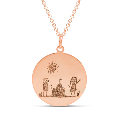 Personalised Drawing Disc Necklace