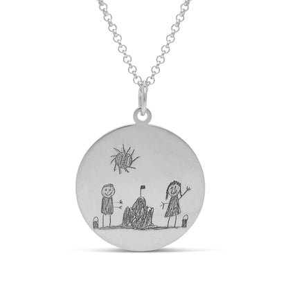 Personalised Drawing Disc Necklace