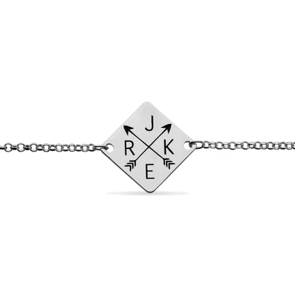 Engraved Crossed Paths Bracelet