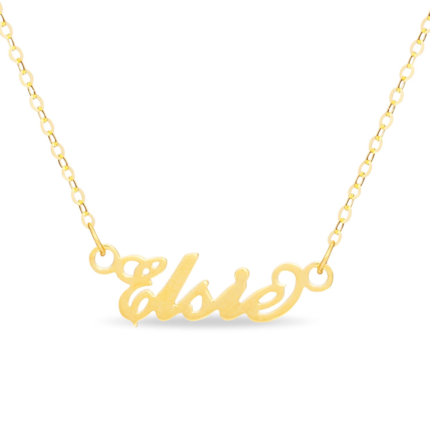 Solid Gold Carrie Style Name Necklace
