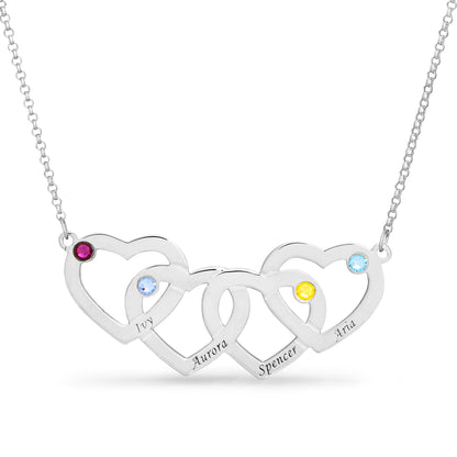 Four Heart Name Necklace