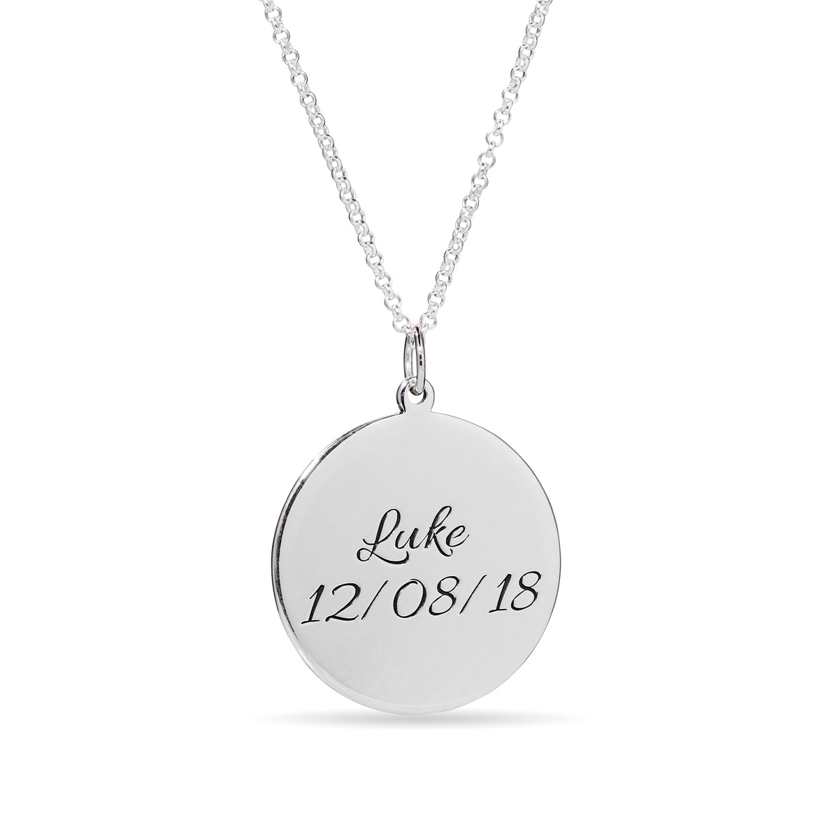 Photo Engraved Disc Necklace