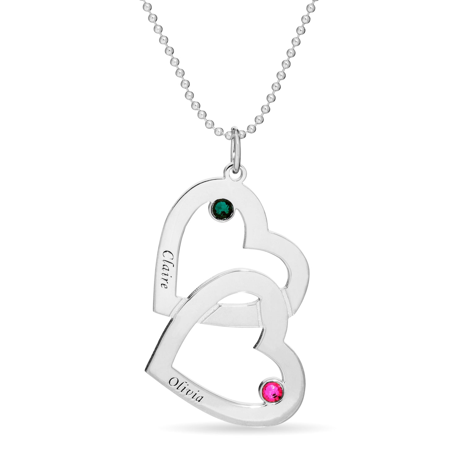 Two Heart Name Necklace