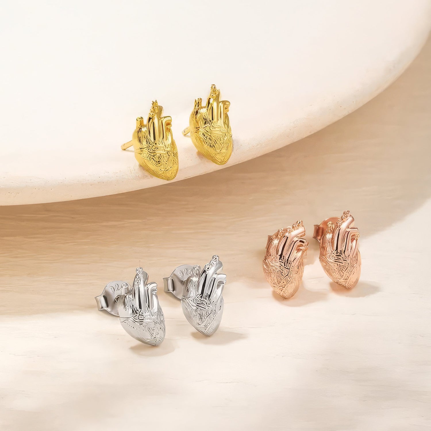 Anatomical Heart Stud Earrings - United Bracelets