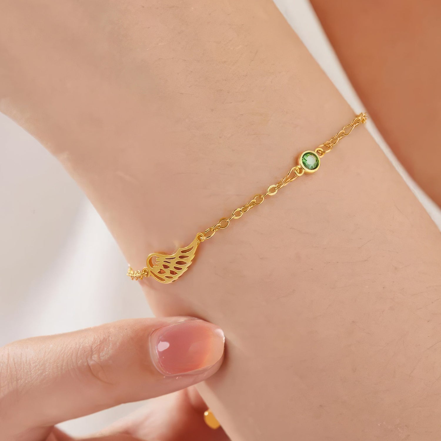 Angel Wing Birthstone Bracelet - United Bracelets
