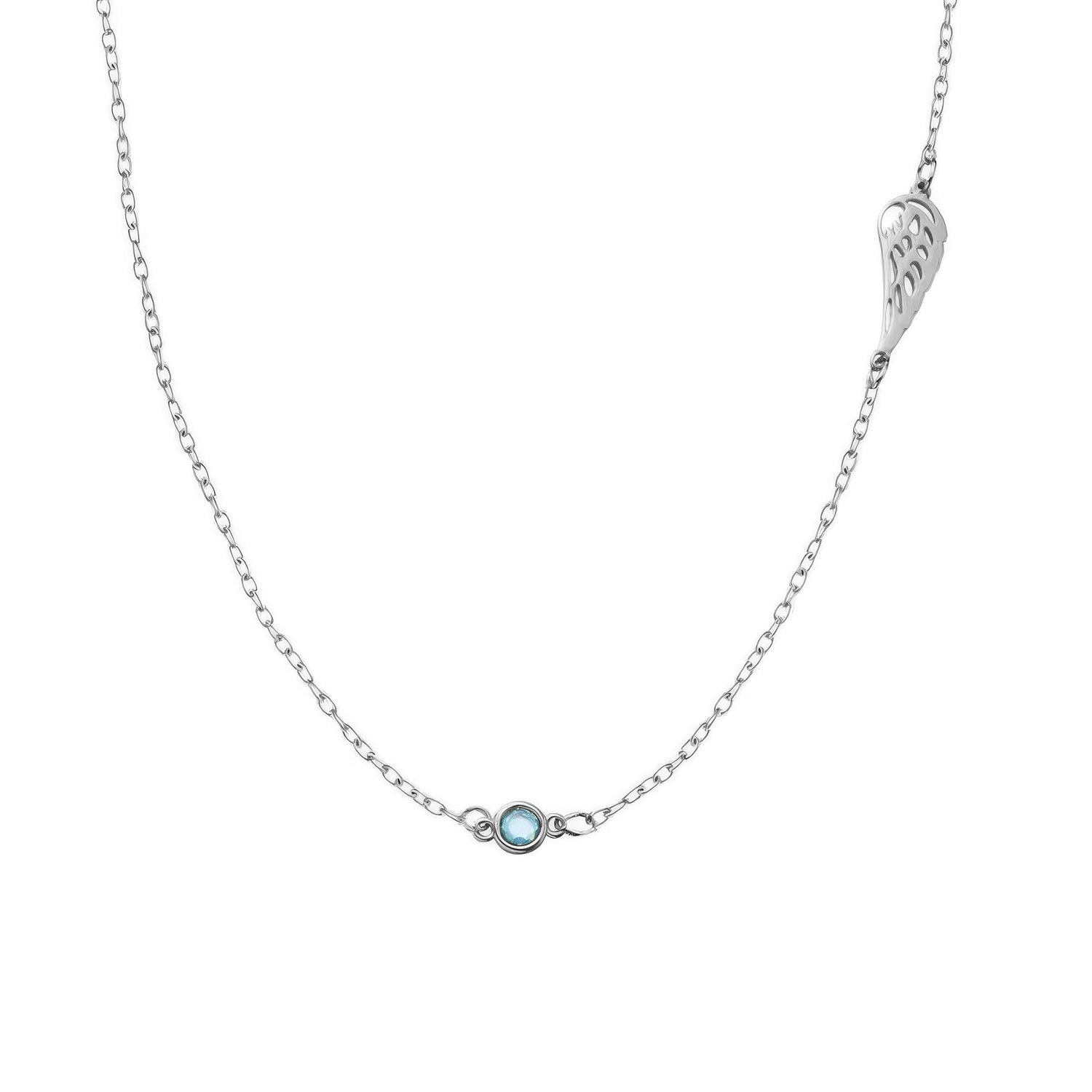 Angel Wing Birthstone Necklace - United Bracelets