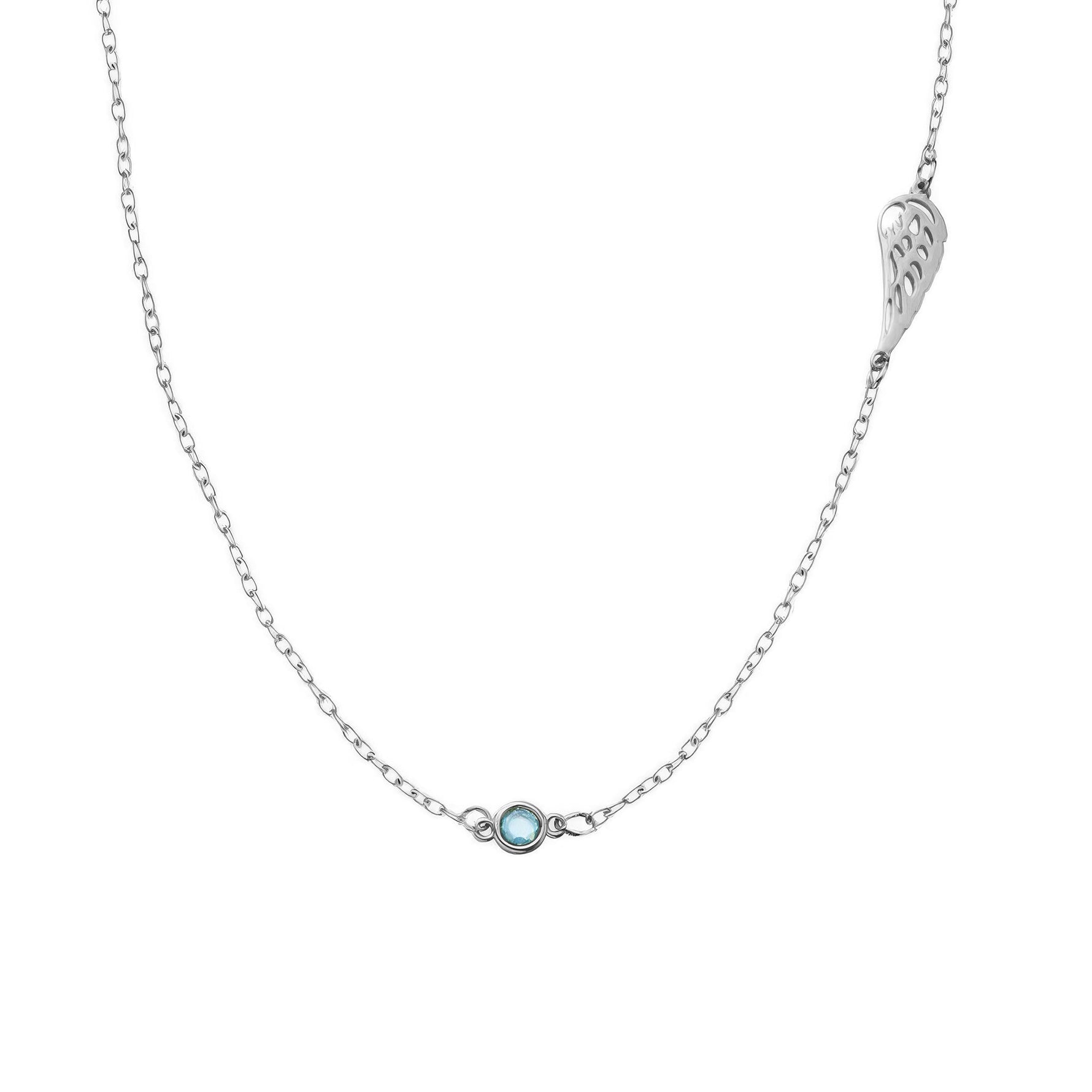 Angel Wing Birthstone Necklace - United Bracelets