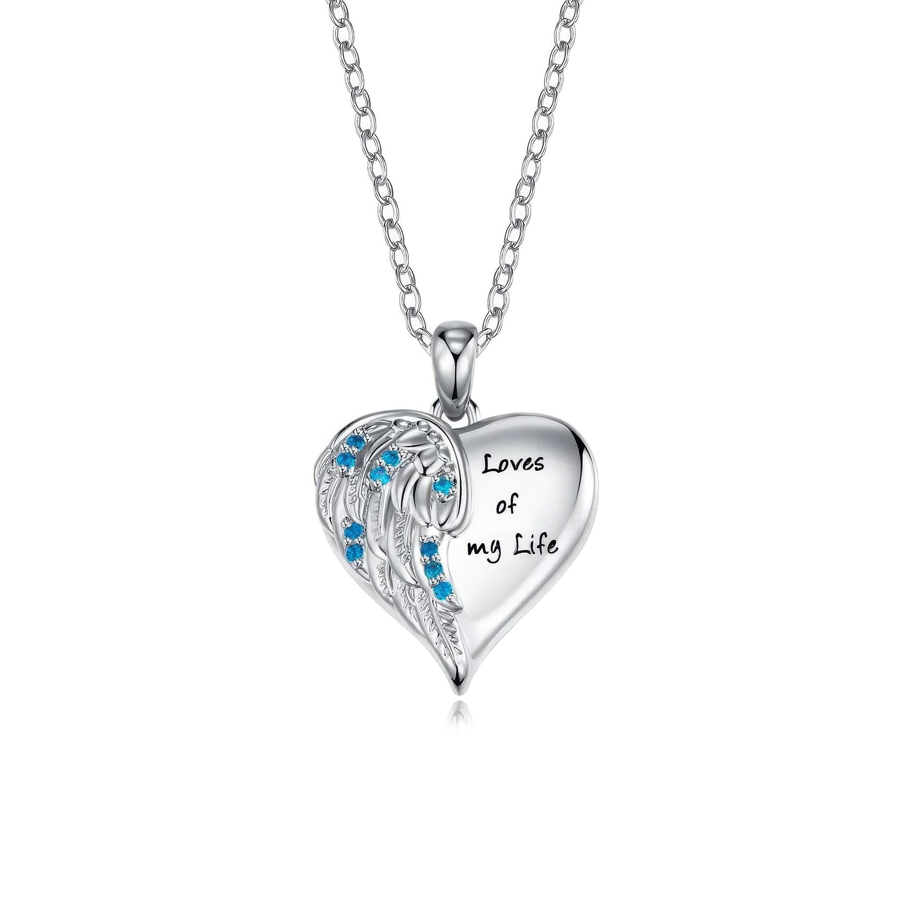 Angel Wing Birthstone Pendant Necklace - United Bracelets