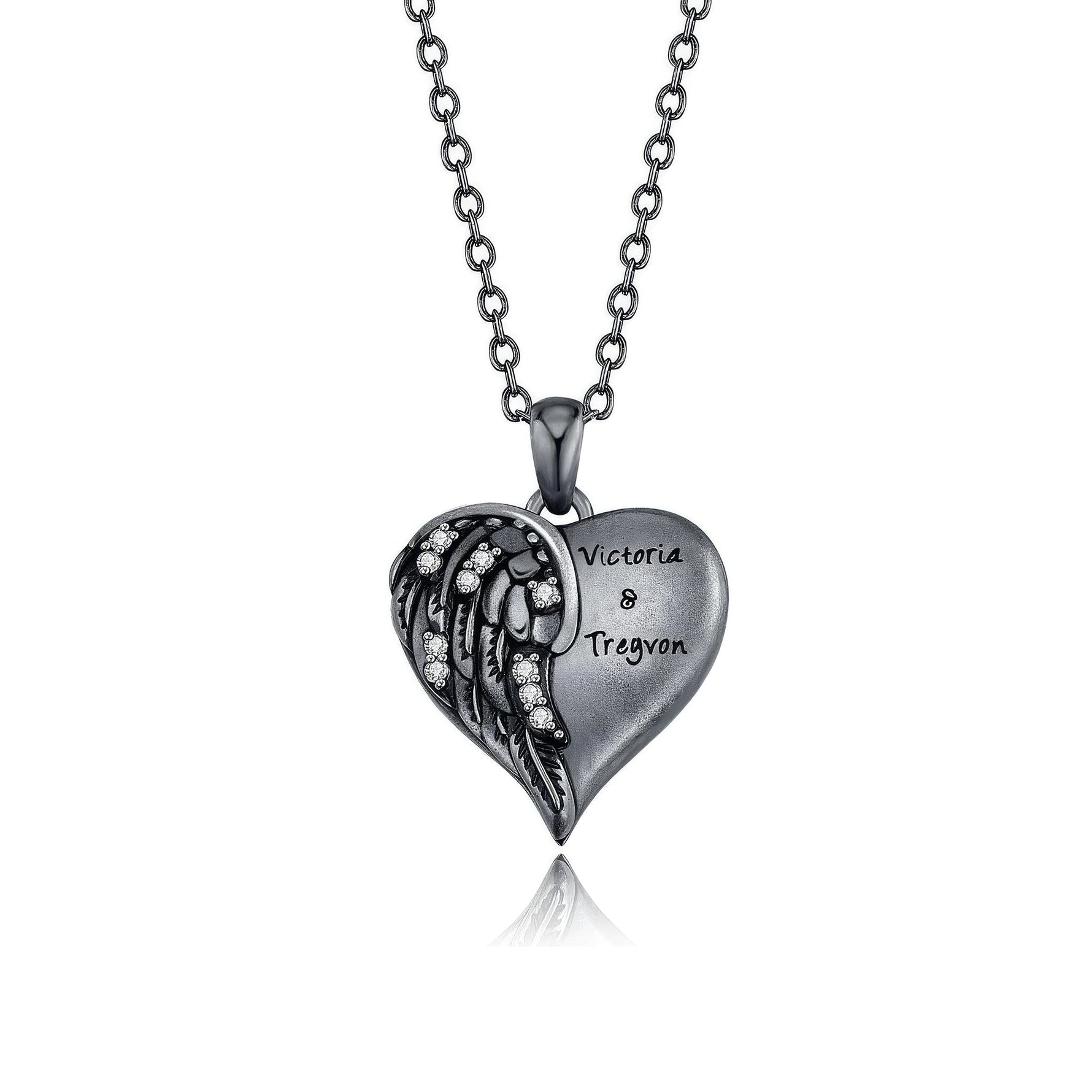 Angel Wing Birthstone Pendant Necklace - United Bracelets