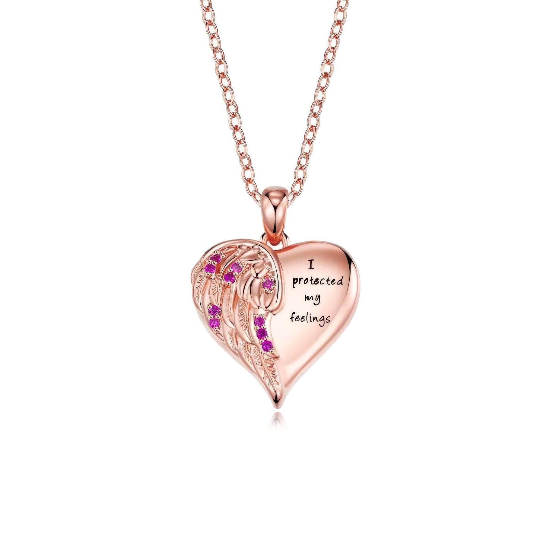 Angel Wing Birthstone Pendant Necklace - United Bracelets