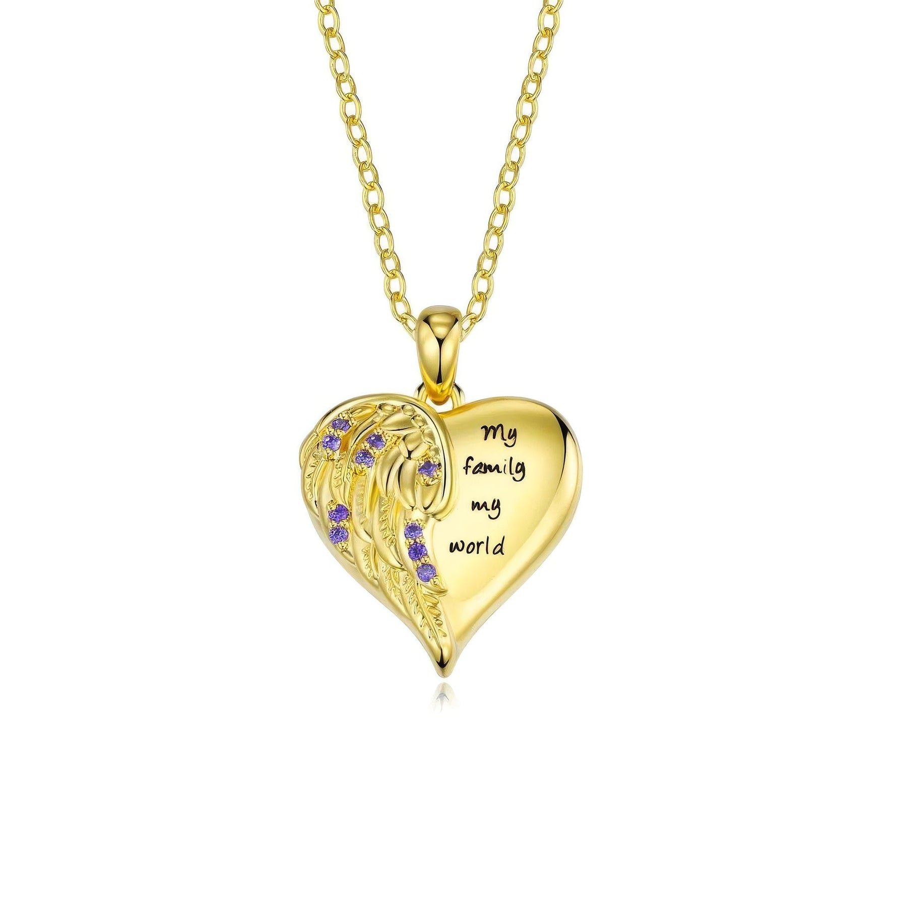 Angel Wing Birthstone Pendant Necklace - United Bracelets