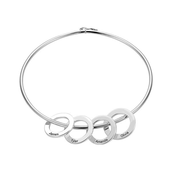 Bangle Bracelet With Round Pendants - United Bracelets