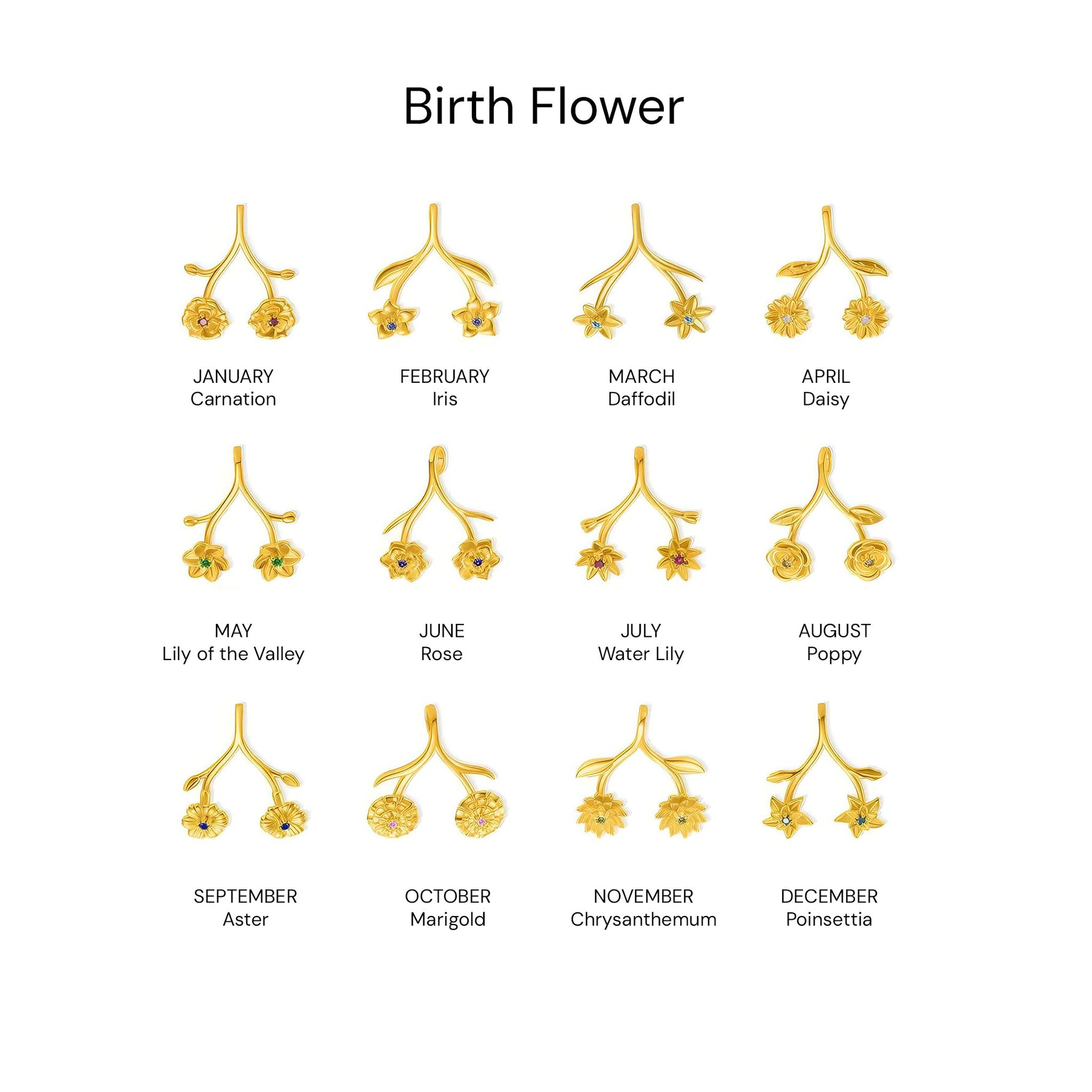 Birth Flower Ring Holder Necklace - United Bracelets