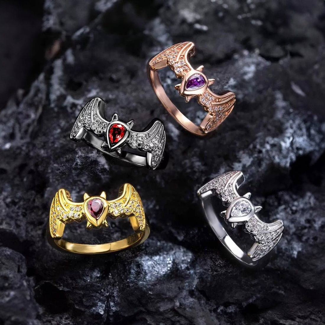 Birthstone Bat Ring - United Bracelets