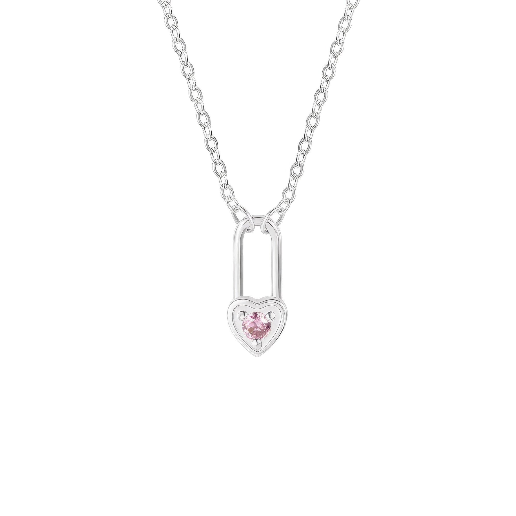 Birthstone Heart Lock Necklace - United Bracelets