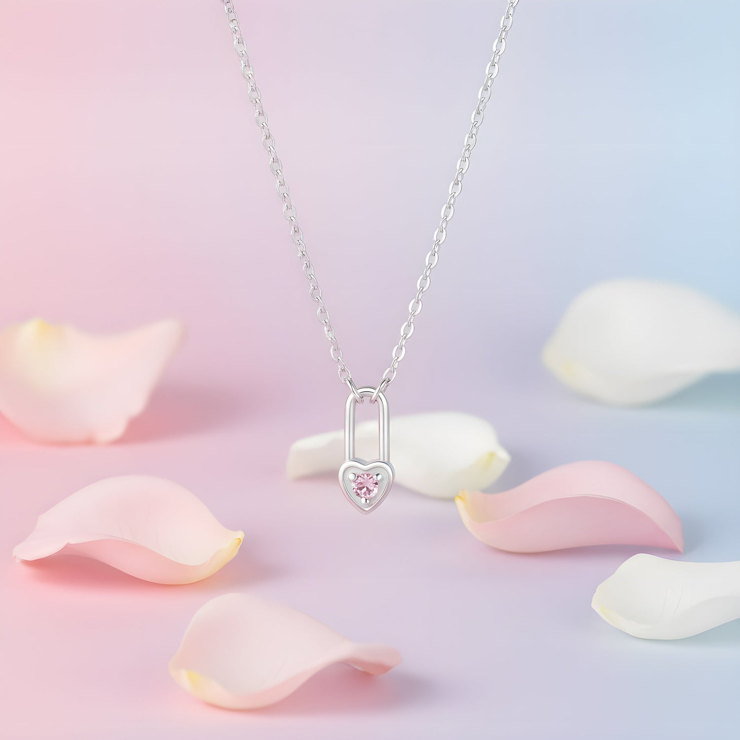 Birthstone Heart Lock Necklace - United Bracelets