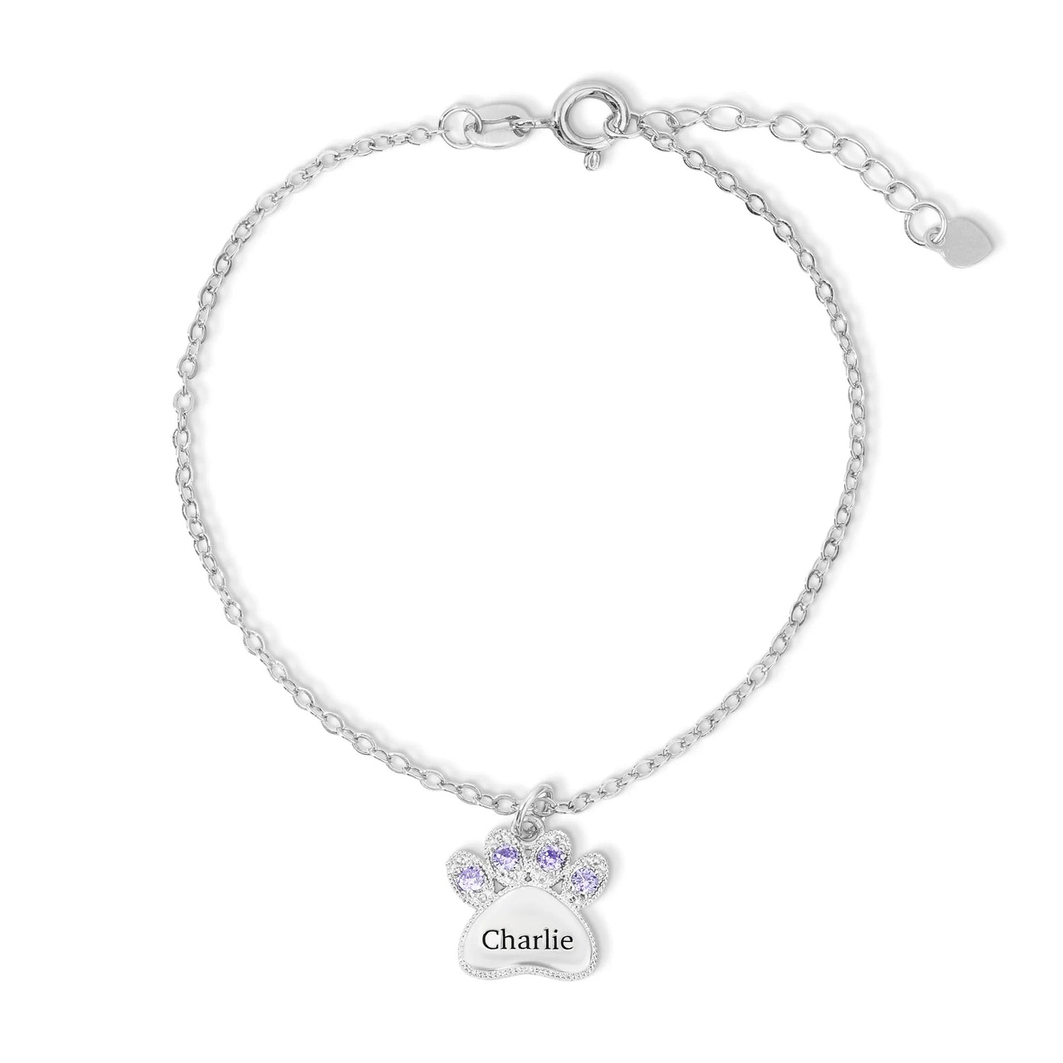 Birthstone Paw Print Bracelet - United Bracelets