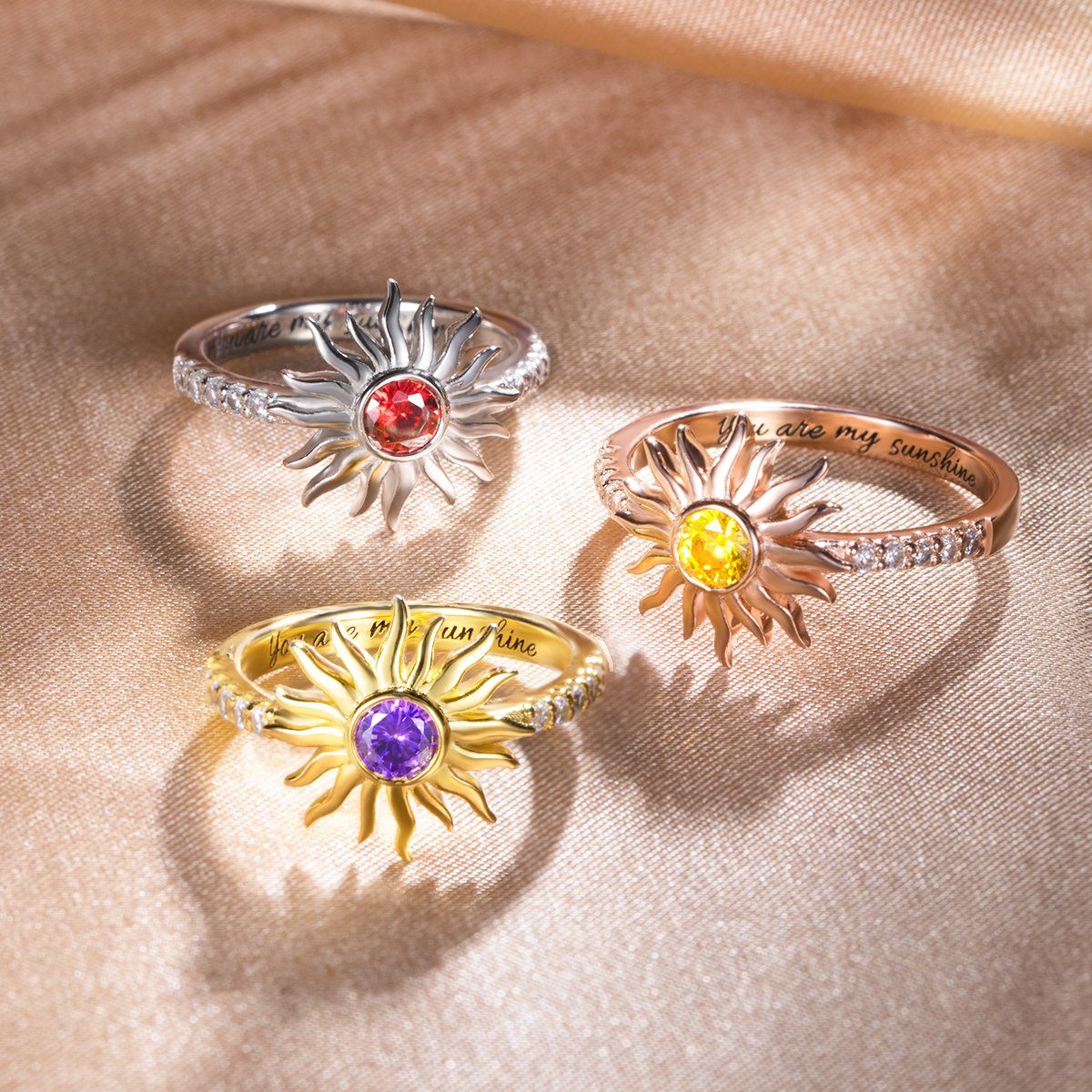 Birthstone Sunflower Ring - United Bracelets