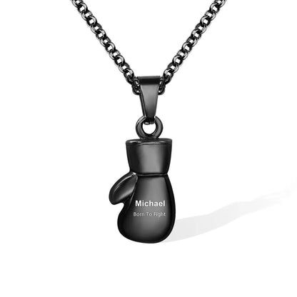 Boxing Glove Necklace with Personalised Name &amp; Inscription - United Bracelets