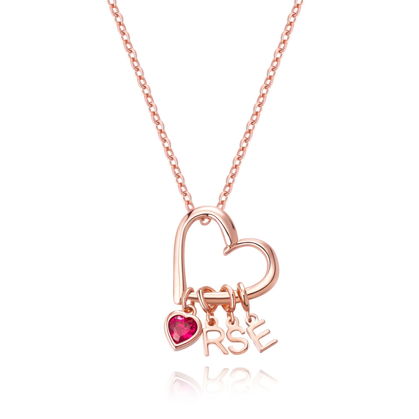 Charming Heart Necklace with Initials - United Bracelets