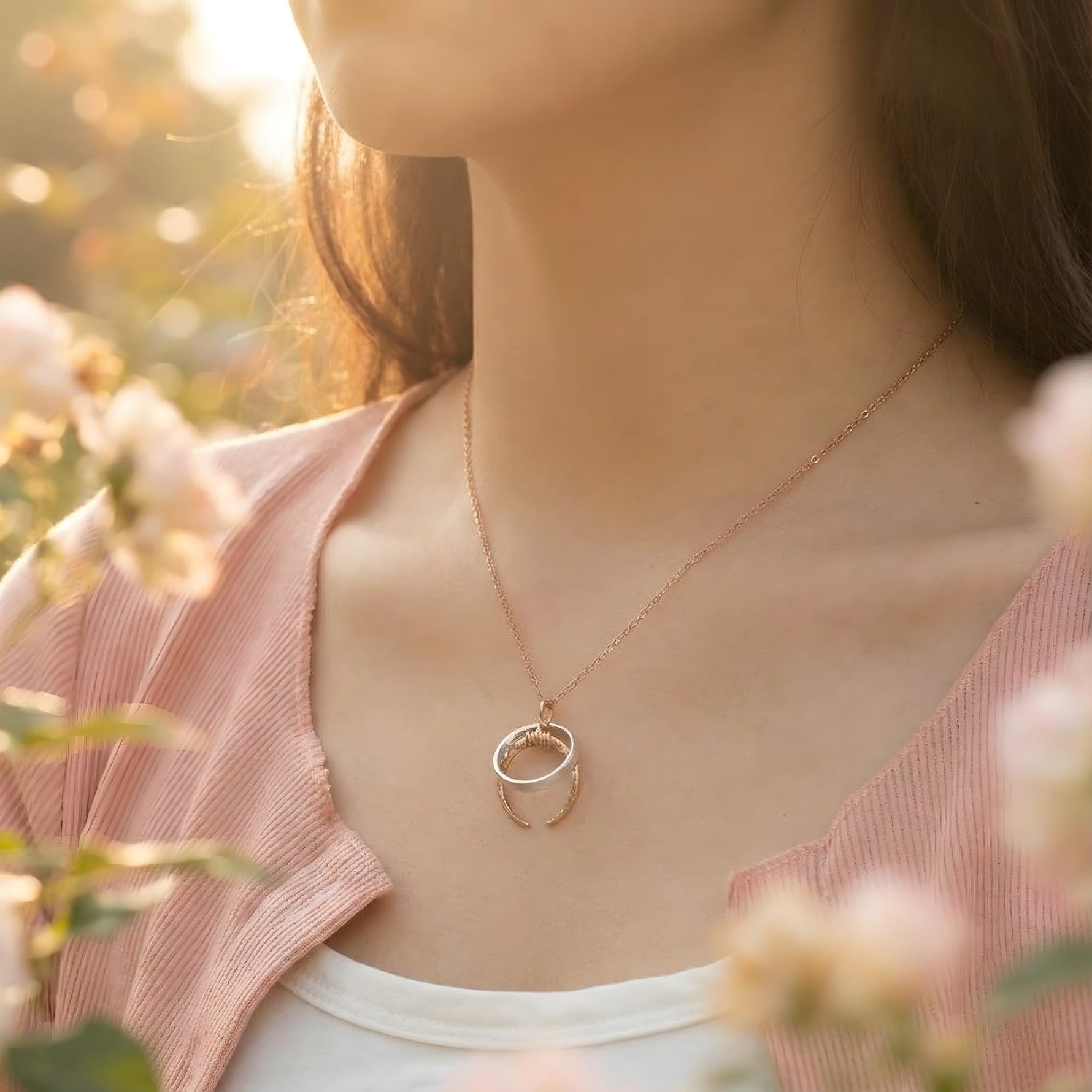 Crescent Moon Ring Holder Necklace - United Bracelets