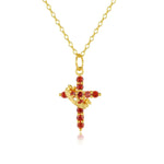 Cross & Crown Birthstone Necklace - United Bracelets