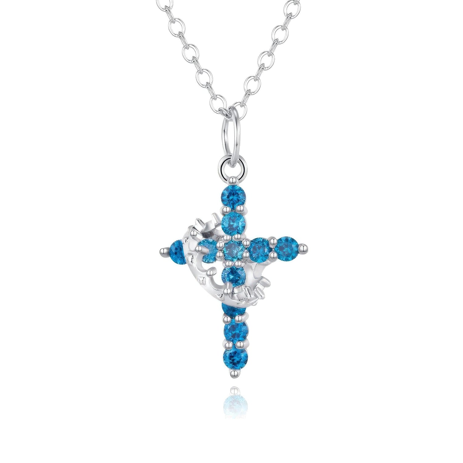 Cross & Crown Birthstone Necklace - United Bracelets