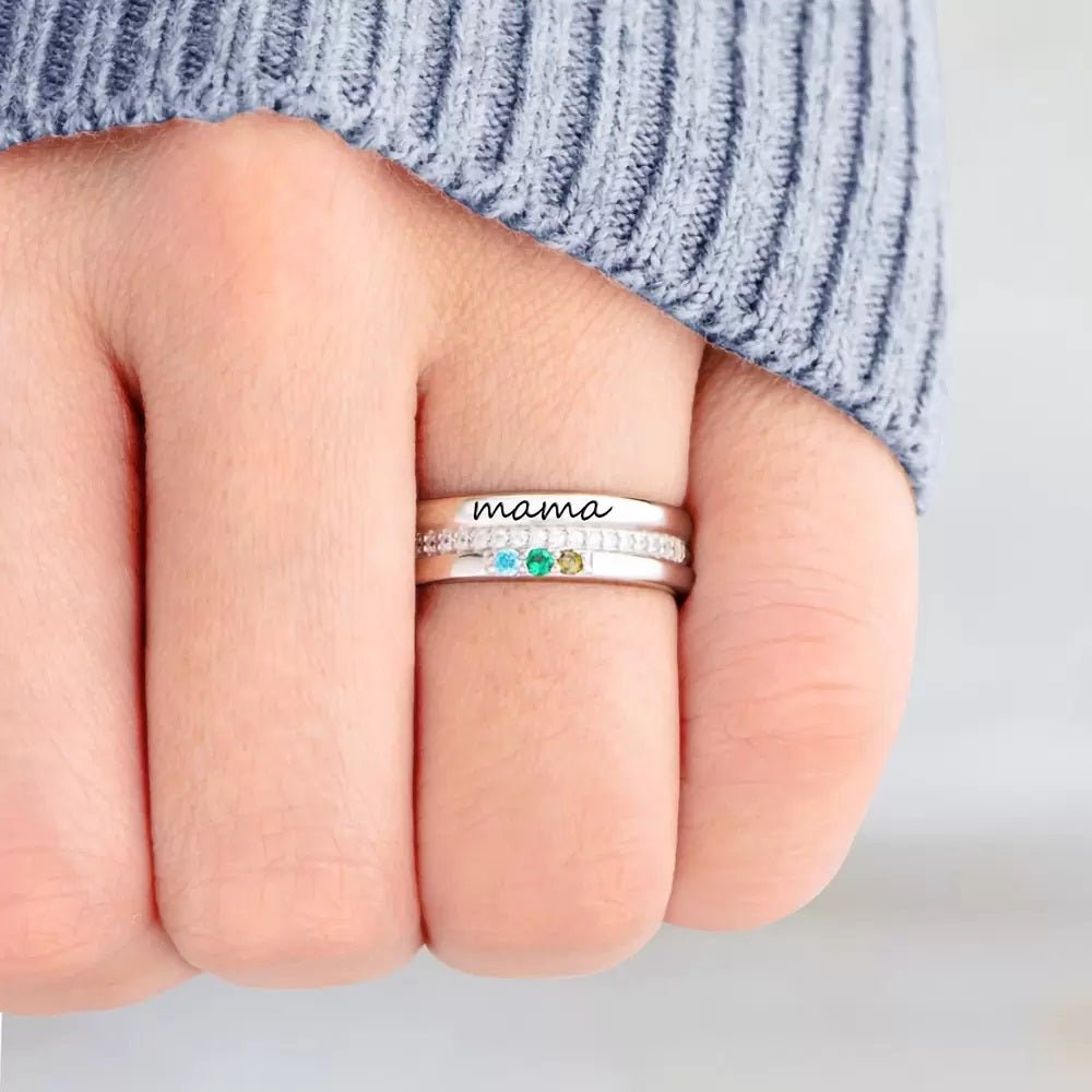 Custom Birthstone Mama Ring - United Bracelets