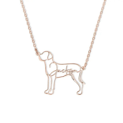 Custom Dog Silhouette Necklace with 1 to 4 Dogs - United Bracelets