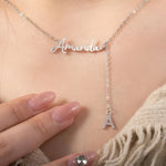 Custom Name Necklace with Dangling Initial - United Bracelets