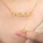 Custom Name Necklace with Dangling Initial - United Bracelets