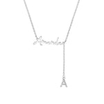 Custom Name Necklace with Dangling Initial - United Bracelets